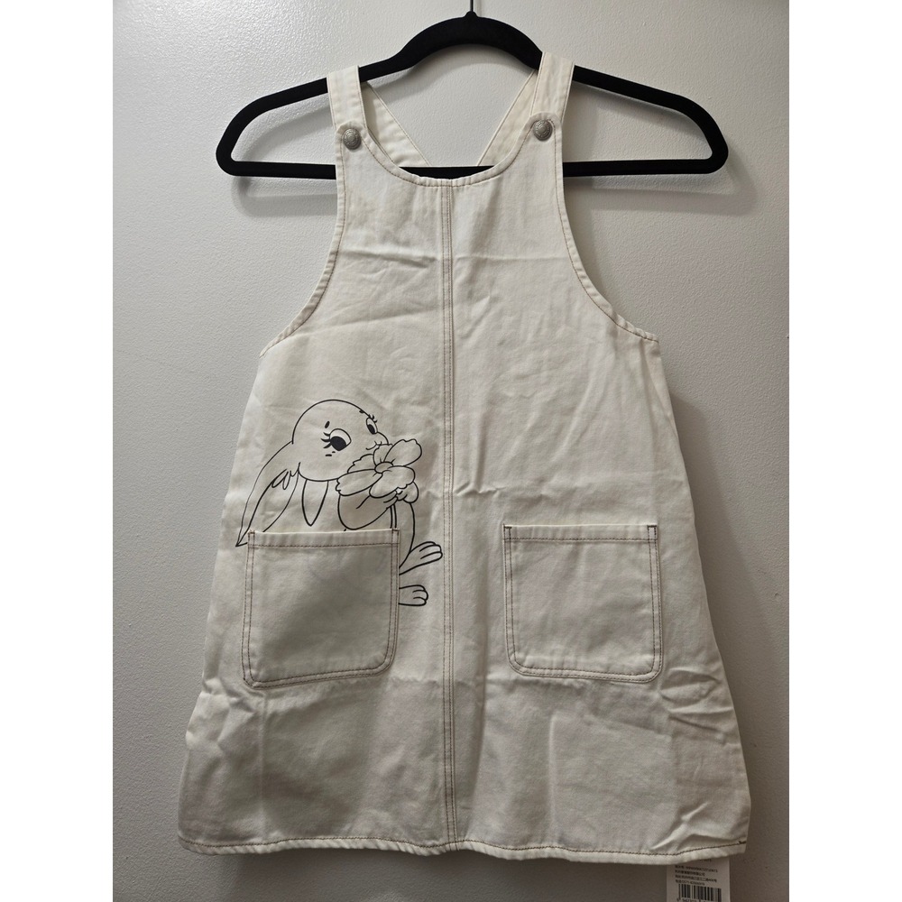 Marc & Janie Kids Bunny Appliqué Denim‎ Jumper Dress, Girls Casual Outfit